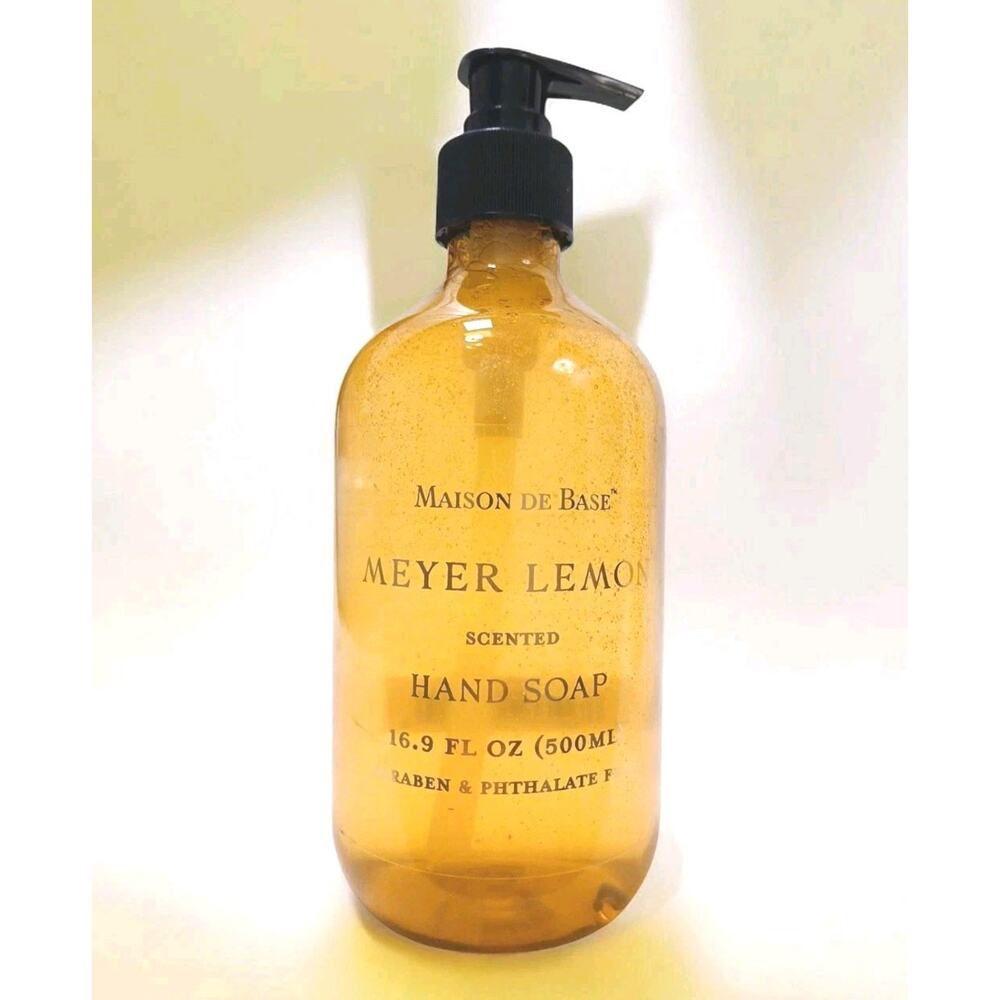 Maison De Base LEMON MEYER Hand Soap 16.9 fl oz Pump Bottle Yellow Cottagecore